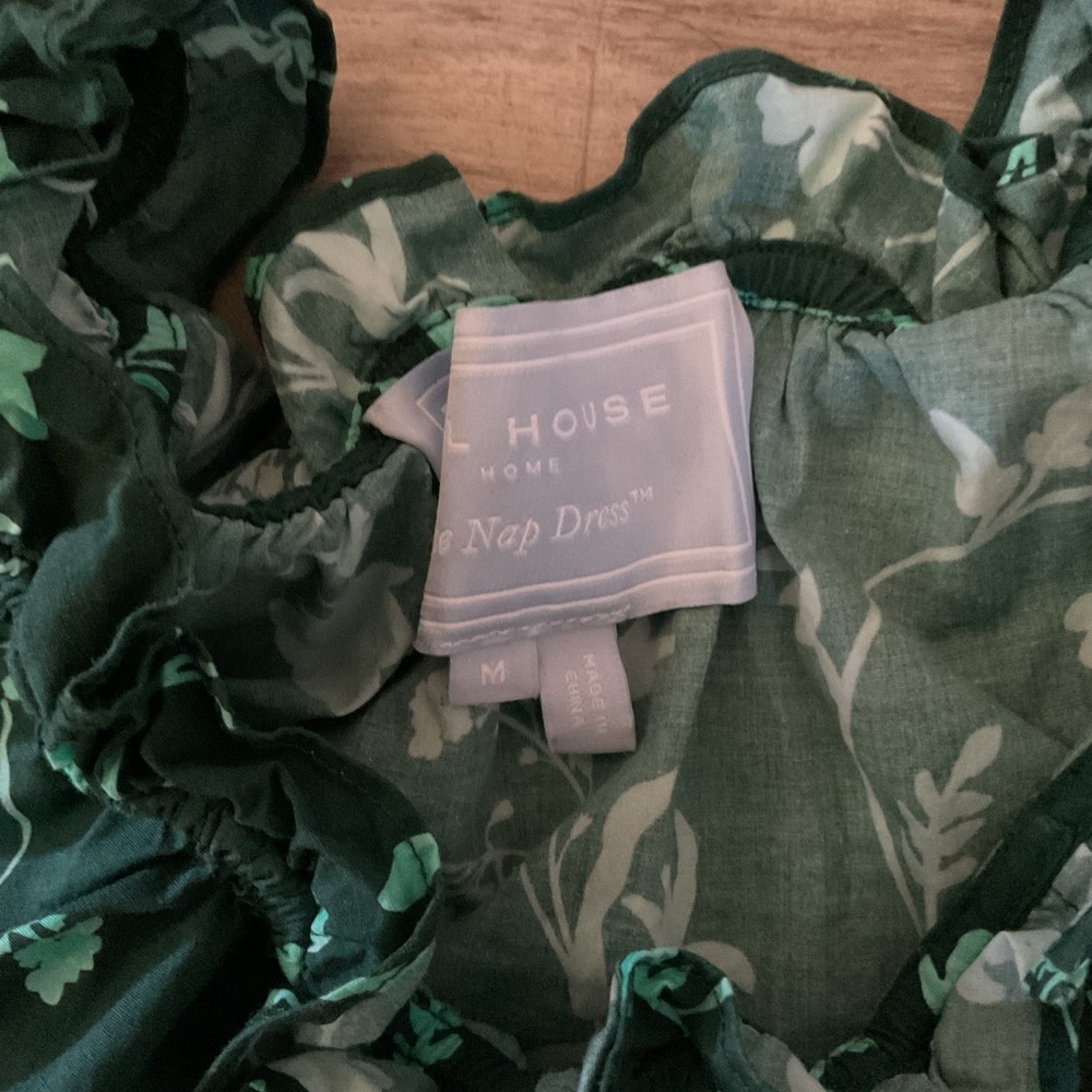Hill House Home Katherine Nap Dress Green Botanical Floral Mini Ruffle Retro - Picture 7 of 9